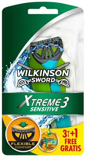 Wilkinson Sword Xtreme3 Sensitive (4 Pieces) - Disposable Razor for Men