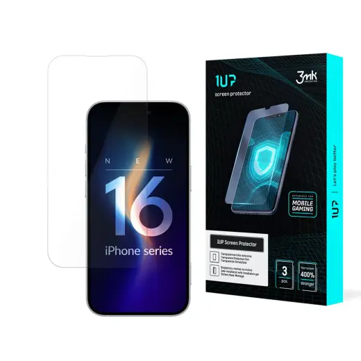 3mk 1UP aizsargplēve telefona ekrānam iPhone 16 (3 gab.)