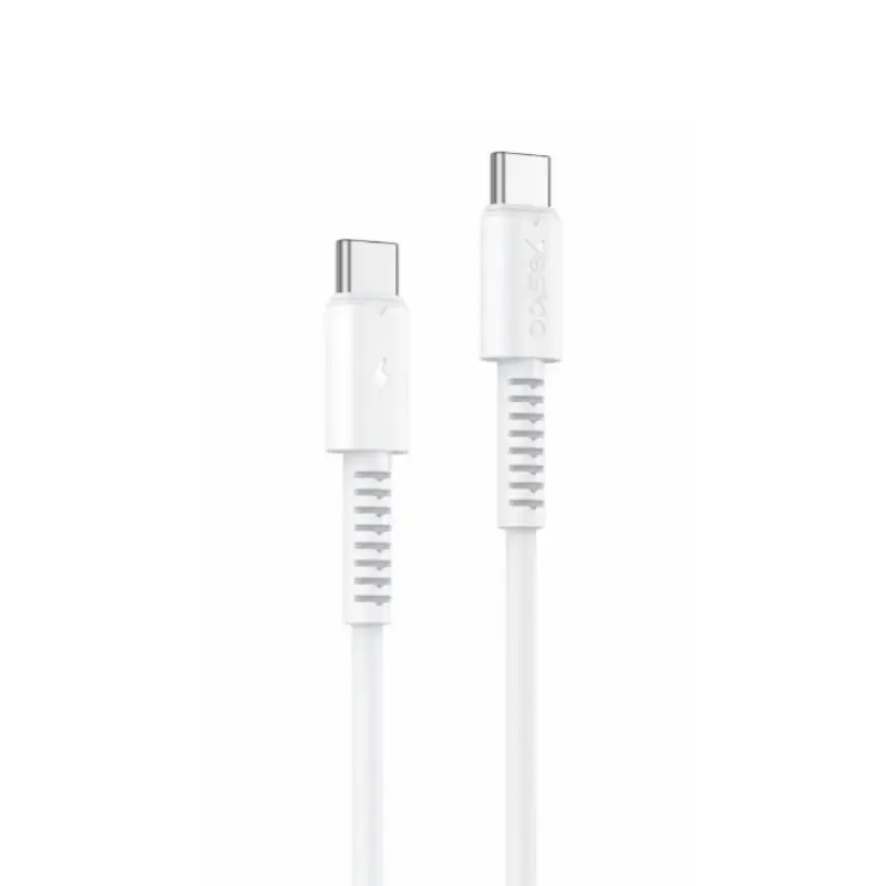 YESIDO CA154 datu pārraides un uzlādes vads | USB-C uz USB-C | PD | 60W | 1m | balts