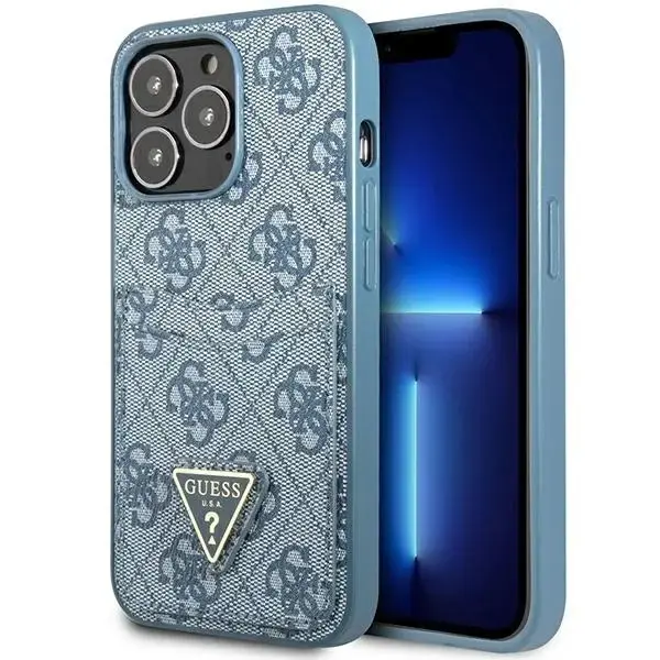 Guess GUHCP13XP4TPB iPhone 13 Pro Max 6.7" blue|blue hardcase 4G Triangle Logo Cardslot