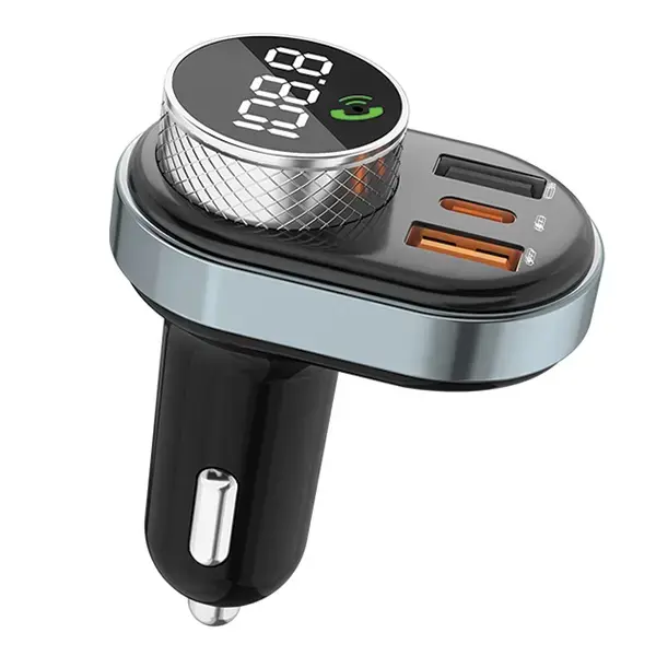 AWEI C-843 brīvroku komplekts ar FM raidītāju, Bluetooth 5.0, MP3, 1xUSB+1xUSB-C melns|melns