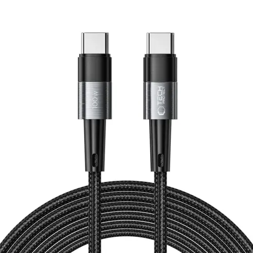 Tech-Protect UltraBoost datu pārraides un uzlādes vads | USB-C uz USB-C | 100W | 3m | pelēks