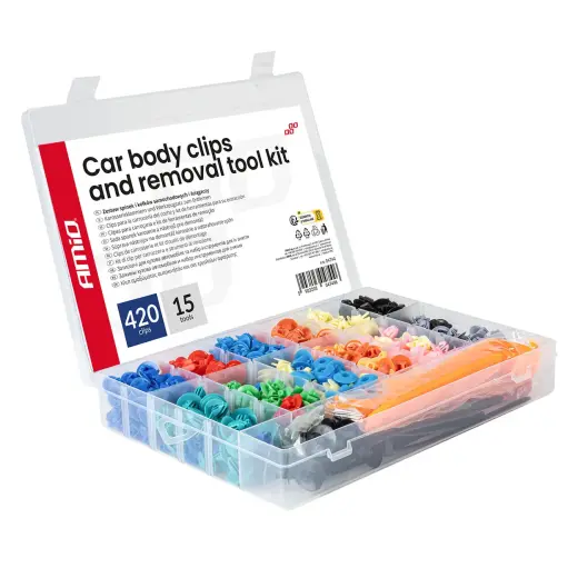 Car body clips and removal tool kit 420+15 pcs. AMIO-04744