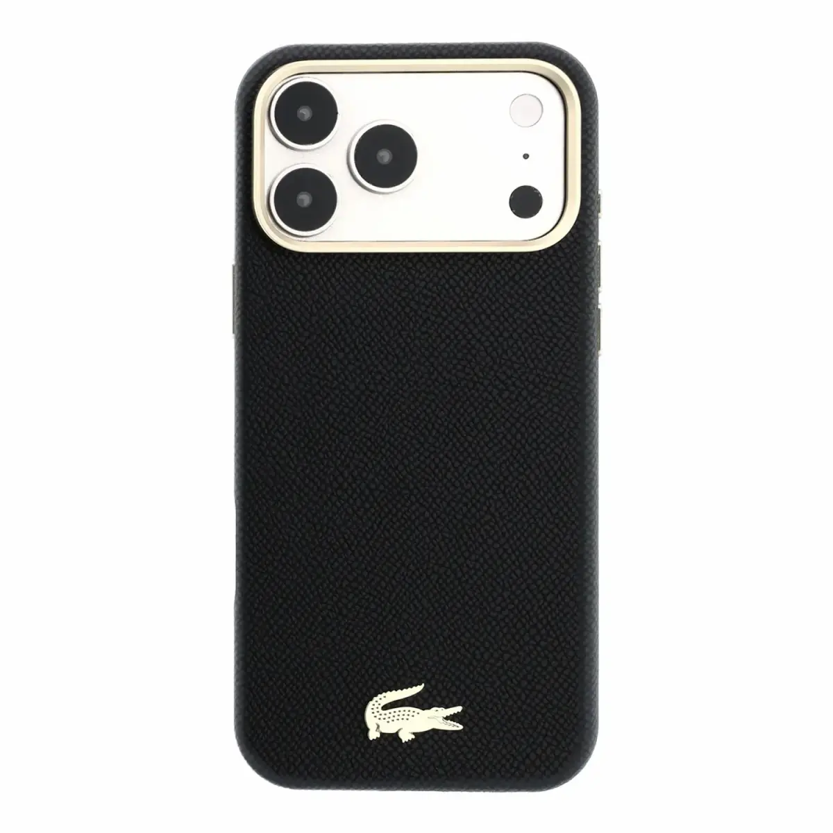 Lacoste Champs Elysees Gold Logo phone case with MagSafe support for iPhone 18 Pro Max black