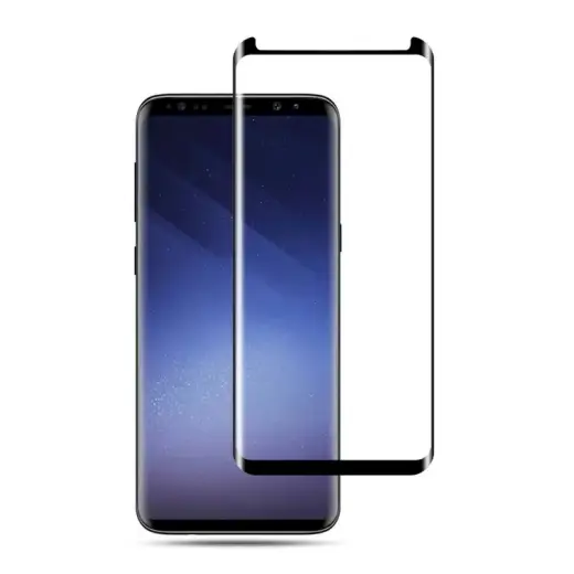 HOFI Fusion Full Glue 5D Aizsargstikls pilnam ekrānam ar rāmiņu telefonam Samsung Galaxy S9 Melns