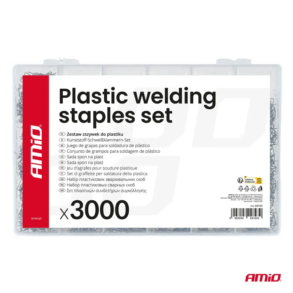 Plastic welding staples set 3000 pcs. AMIO-04743