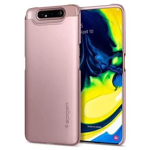 Чехол Spigen Thin Fit для Samsung Galaxy A80 розовое золото