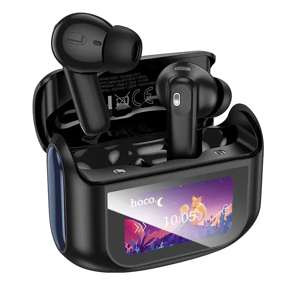 Wireless earphones Hoco with touch screen TWS ANC ENC EQ21 midnight black