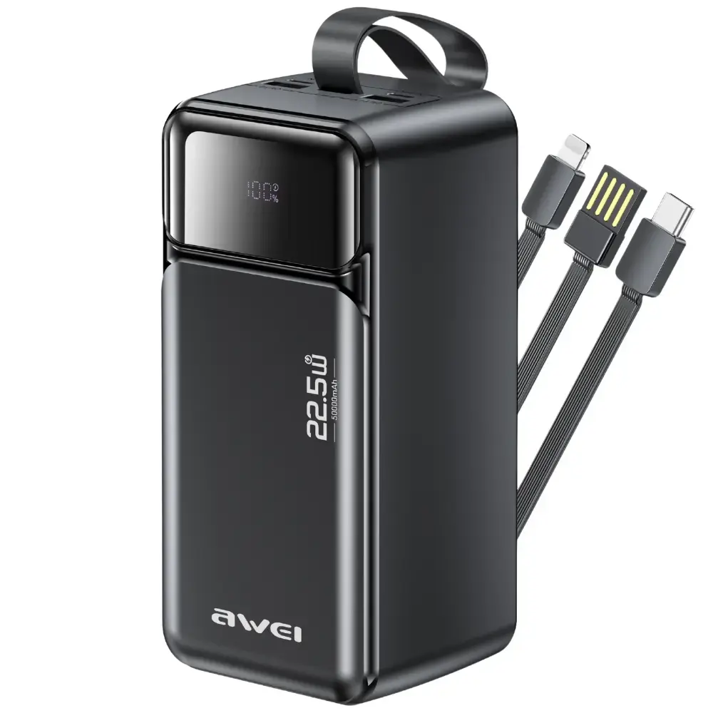 Powerbank Awei PA-107 50000mAh 22,5W PD  3xUSB black