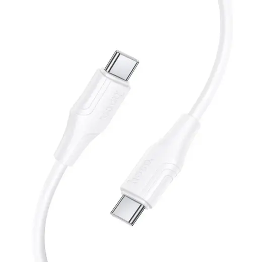 Hoco X124 datu pārraides un uzlādes vads | USB-C uz USB-C | PD, QC 3.0 | 60W | 1m | balts