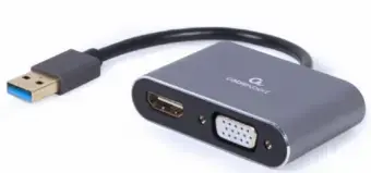 Gembird USB to HDMI + VGA Display Adapter Space Grey