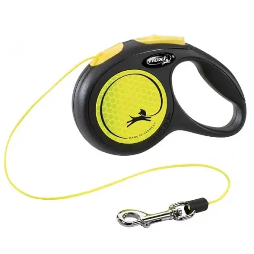 Inerces pavada suņiem : Trixie Flexi New CLASSIC Neon, cord leash, S: 5 m, black|neon