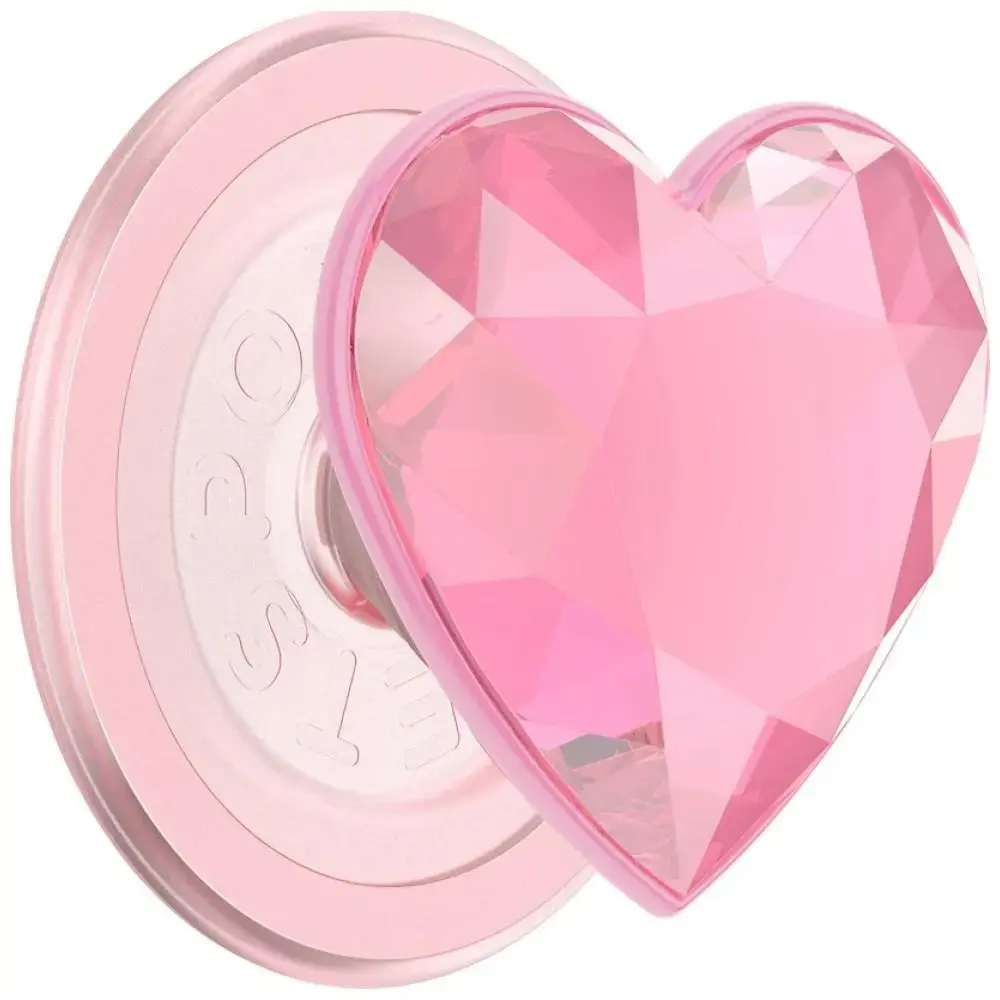 Popsockets Crystal Heart Grip MagSafe phone grip  and stand pink