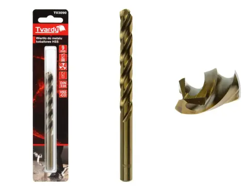 HSS Koobalt M35 kolme teraga puur, 9 mm