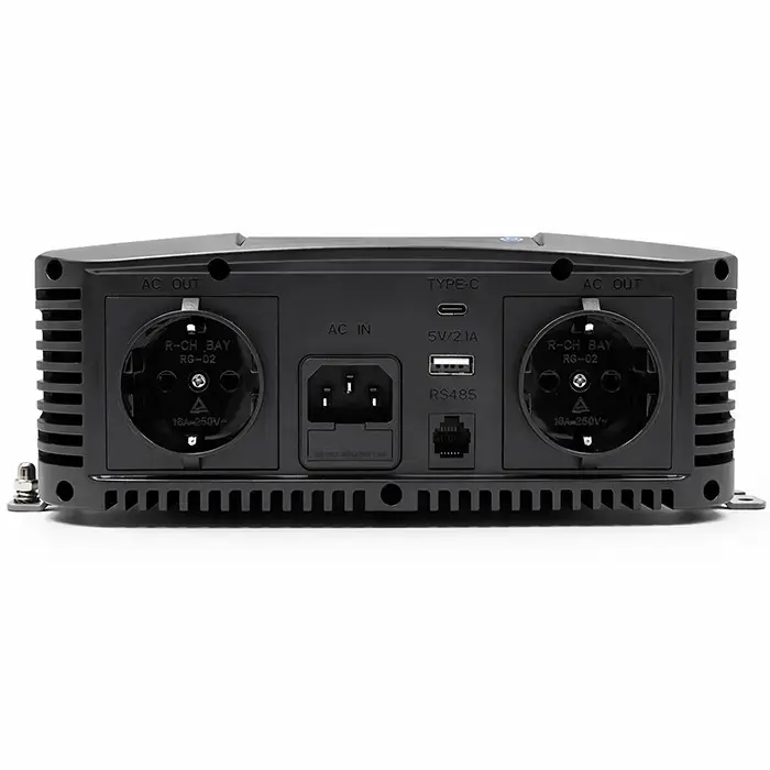 Qoltec Pure Sine Wave Inverter with UPS | 12V to 230V | 2000/4000W | LCD | USB | USB-C | Compatible with LiFePO4 GEL AGM