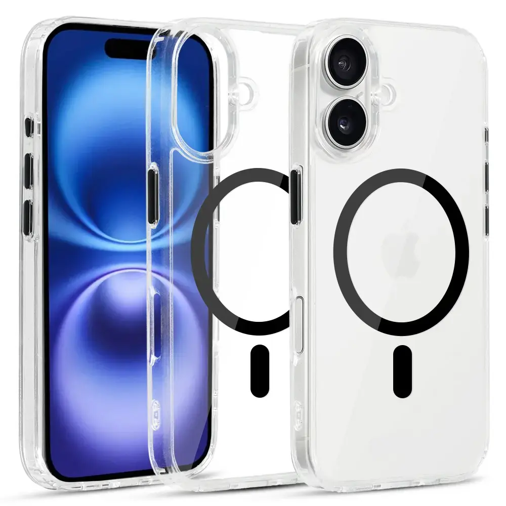 Glossy maciņš ar MagSafe atbalstu telefonam iPhone 16 melns