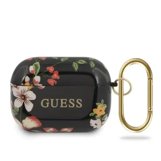 Guess GUACAPTPUBKFL04 AirPods Pro cover czarny|black N.4 Flower Collection