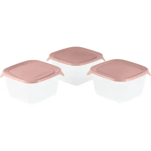 Food container set 3 pcs. square 3x1.2L Fresh&Go pink