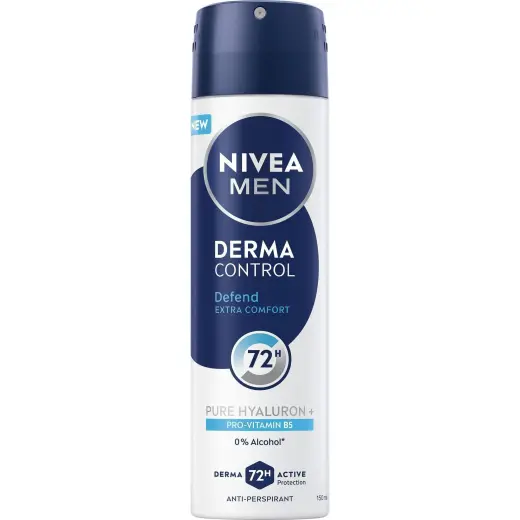 NIVEA, Deodorante, Antitranspirantspray Men Derma Control Defend (Antitranspirant) 150 Ml (Getto Vaporizzato, 150ml)