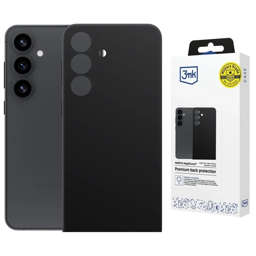 3MK Hardy MagSilicone Case for Samsung Galaxy S24 Black