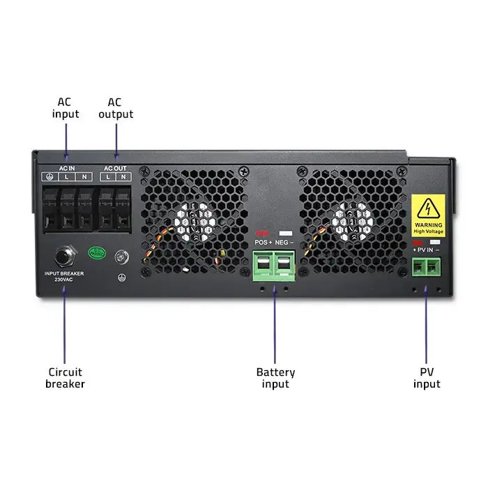 Qoltec Hybrid Solar Inverter Off-Grid 10KVA | 5,5kW | 100A | 48V | MPPT | Sinus