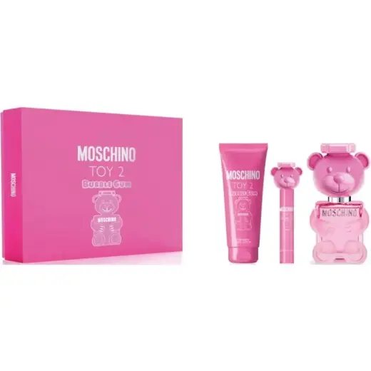 Moschino Toy 2 Bubble Gum by Moschino EDT SPRAY 3.4 OZ & BODY LOTION 3.4 OZ & EDT SPRAY 0.33 OZ MINI for UNISEX