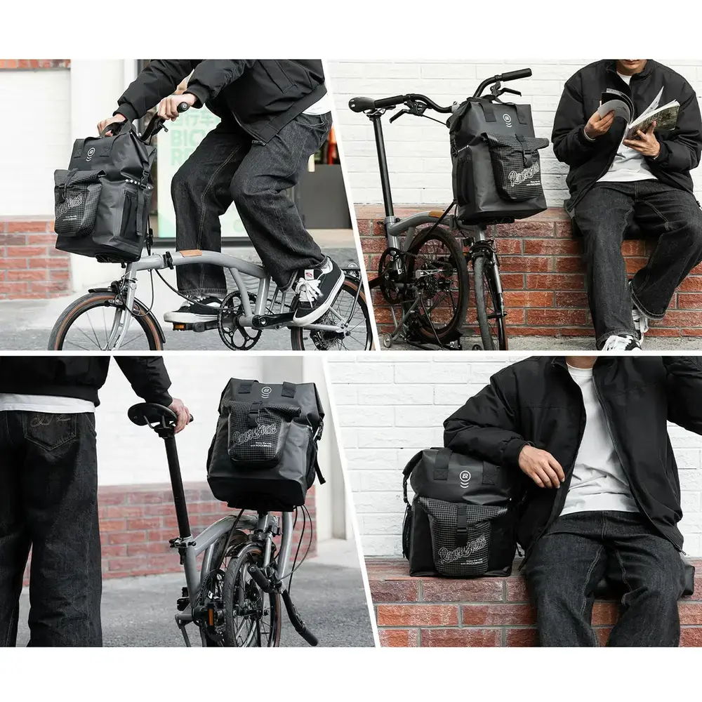 Torba rowerowa Rockbros AS-158 na kierownicę do roweru składanego Brompton 18 l - czarna