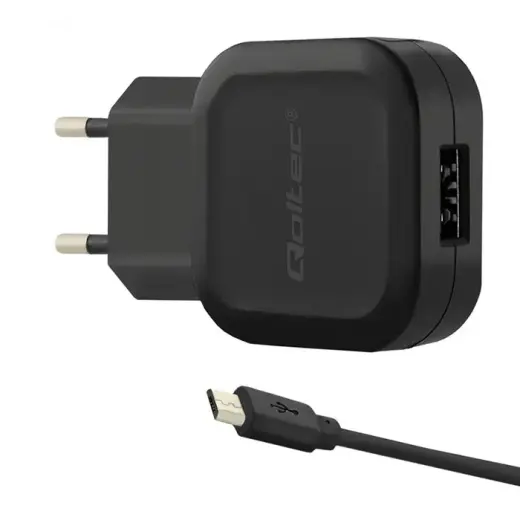 Qoltec Charger reisilaadija | 12W | USB-A | USB-A kuni Micro USB kaabliga komplektis