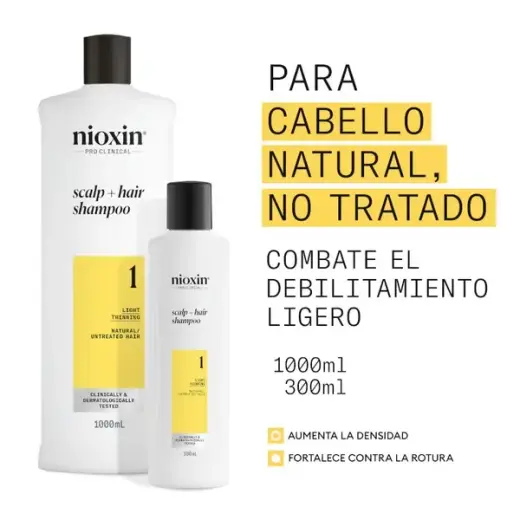 Nioxin System 1 - Shampoo - Natural Hair with Mild Weakening 300ml