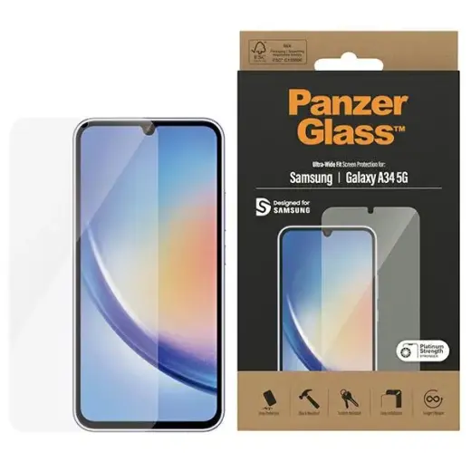 PanzerGlass Ultra-Wide Fit karastatud kaitseklaas telefonile Samsung Galaxy A34 (A346)