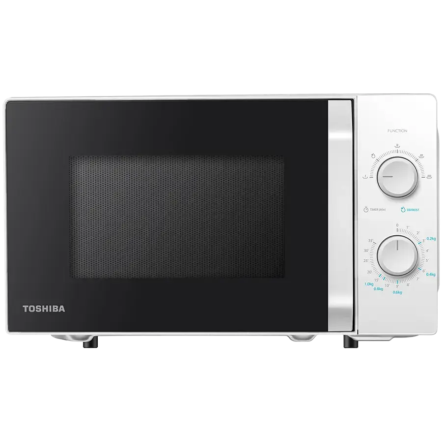 Microwave oven, volume 20L, mechanical control, 800W, 5 power levels, LED lighting, defrosting, cooking end signal, color: White