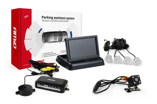 Parking assistant system TFT02 4,3" with HD-315-LED 4 sensors silver