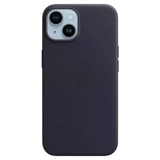 Apple MPP63ZM/A Leather maciņš ar MagSafe atbalstu telefonam iPhone 14 | iPhone 15 | iPhone 13 tumši zils