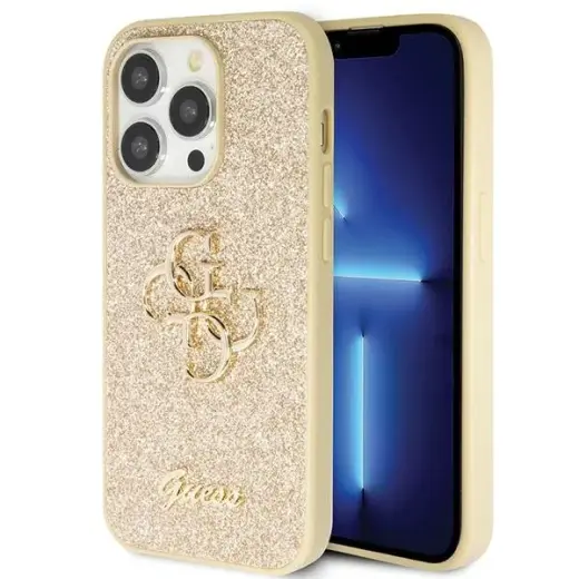 Guess GUHCP14XHG4SGD iPhone 14 Pro Max 6.7" złoty|gold hardcase Glitter Script Big 4G