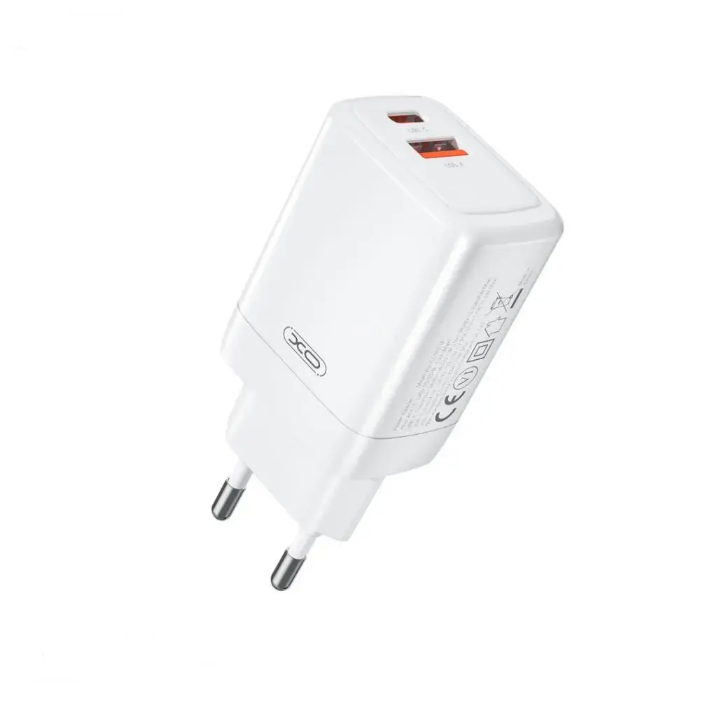 XO wall charger CE16 PD 45W 1x USB-C 1x USB white