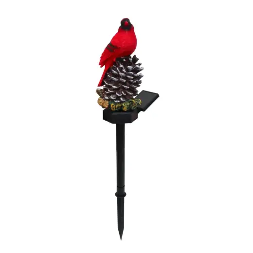Garden decor Bird on pinecone with solar light