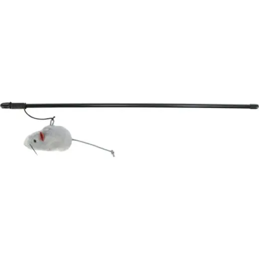 Rotaļlieta kaķiem : Trixie Playing rod mouse, plastic/plush, catnip, 100 cm