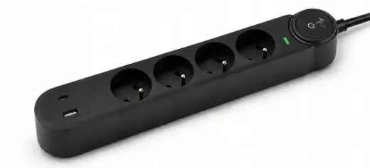 Extension cord 4 sockets + USB A + USB C Art FU915 3 m black