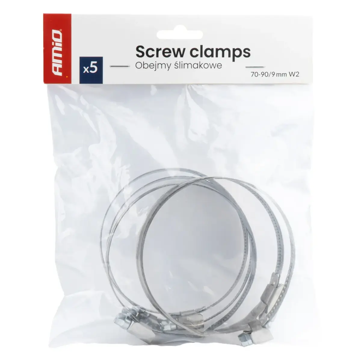 Screw clamp 5 pcs 70-90mm/9mm W2 AMIO-04591