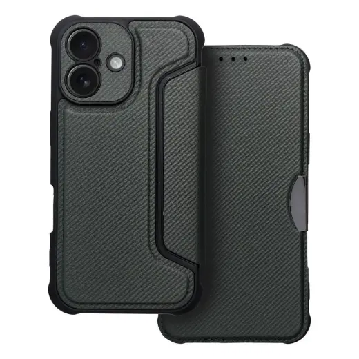 RAZOR raamatutüüpi telefoni ümbris iPhone 16 Plus roheline