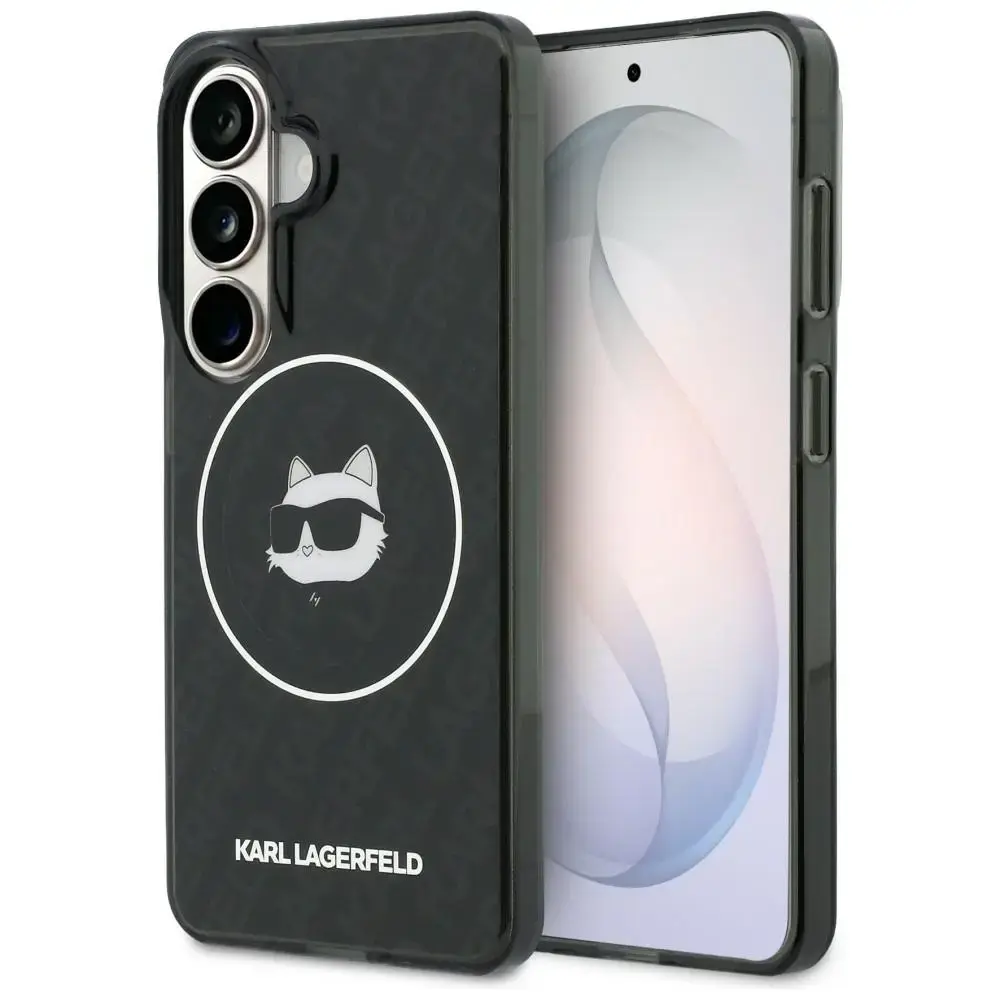 Karl Lagerfeld IML Repeated Choupette maciņš ar MagSafe atbalstu telefonam Samsung Galaxy S26 (S942) melns