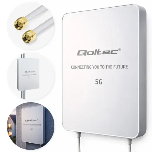 Qoltec 5G LTE Antenna | 16dBi | directional | external | SMA | 3300-3800MHz | waterproof | 3m
