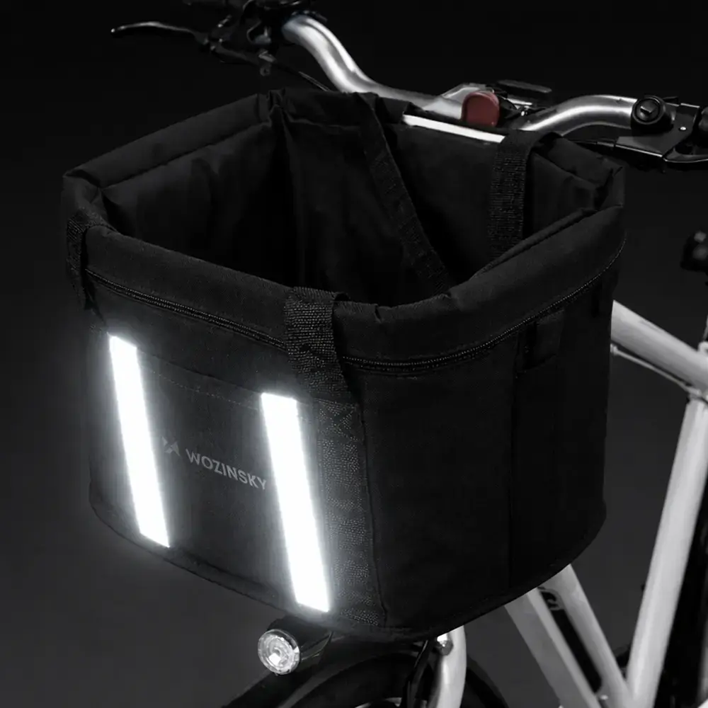 Wozinsky fabric bicycle basket large - black