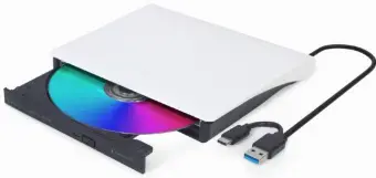 Ārējais diskdzinis Gembird External USB DVD drive White