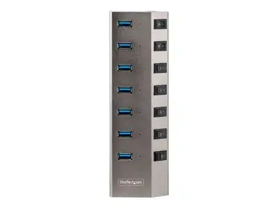 StarTech.com 7-Port Self-Powered USB-C Hub with Individual On|Off Switches, USB 3.0 5Gbps Expansion Hub w|Power Supply, Desktop|Laptop USB-C to USB-A Hub, 7x BC 1.2 (1.5A), USB Type C Hub - USB-C|A Host Cables (5G7AIBS-USB-HUB-EU) - hub - 7 ports