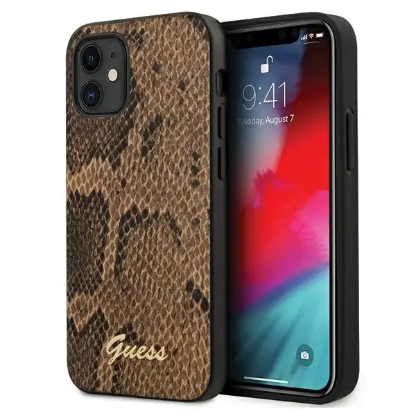 Guess GUHCP12SPUSNSMLBR iPhone 12 mini 5,4" brązowy|brown hardcase Script Python Collection