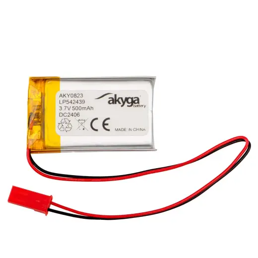 Lithium Polymer Battery Akyga AKY0823 LP542439 Li-Po 3.7V | 500mAh PCM JST 2.54 2Pin Connector 150mm