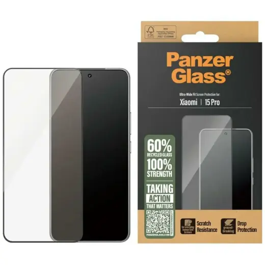 PanzerGlass Ultra-Wide защитное стекло для телефона Xiaomi 15 Pro черная рамка