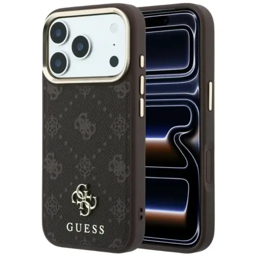 Guess Peony 4G Small Logo MagSafe Case for iPhone 18 Pro Max / 17 Pro Max – Brown