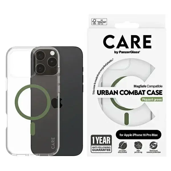 CARE by PanzerGlass Flagship Case iPhone 16 Pro Max 6,9" zielony|green MagSafe 1372